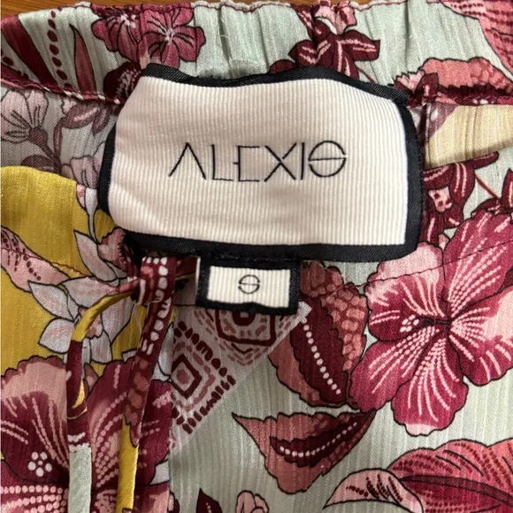 Alexis Burgundy and Yellow Floral Pants - Picture 3 of 3